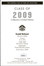 Randall McDaniel HOF Autographed Goal Line Art GLAC Postcard Vikings JSA