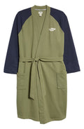 L.L.Bean 1912 Lightweight Fleece Robe in Classic Navy/Deep Olive, Size Large