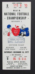 1977 Apple Bowl Football Game Full Ticket Abilene Christian vs. Southwestern Ok