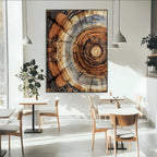 Tree Rings Wall Art Canvas Print | Rustic Cracked Wood Cross Section