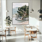 Beach Trees Wall Art Canvas Print, Framed Earthy Beachside Coastal Nature Art