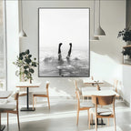 Black White Splash Wall Art | Framed Ocean Water Canvas