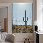 Saguaro Cactus Wall Art Canvas Print, Framed Desert Landscape Art, Southwestern Boho Decor