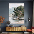 Beach Trees Wall Art Canvas Print, Framed Earthy Beachside Coastal Nature Art