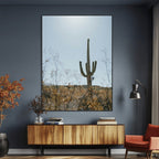 Saguaro Cactus Wall Art Canvas Print, Framed Desert Landscape Art, Southwestern Boho Decor