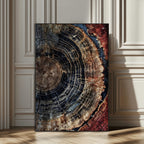 Tree Rings Wall Art Canvas Print | Framed Rustic Wood Grain