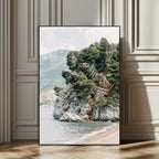Beach Trees Wall Art Canvas Print, Framed Earthy Beachside Coastal Nature Art