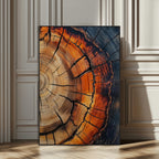 Rustic Wood Wall Art Canvas Print, Framed Tree Rings Nature Art, Earthy Tones Modern Rustic Decor