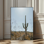 Saguaro Cactus Wall Art Canvas Print, Framed Desert Landscape Art, Southwestern Boho Decor