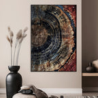 Tree Rings Wall Art Canvas Print | Framed Rustic Wood Grain