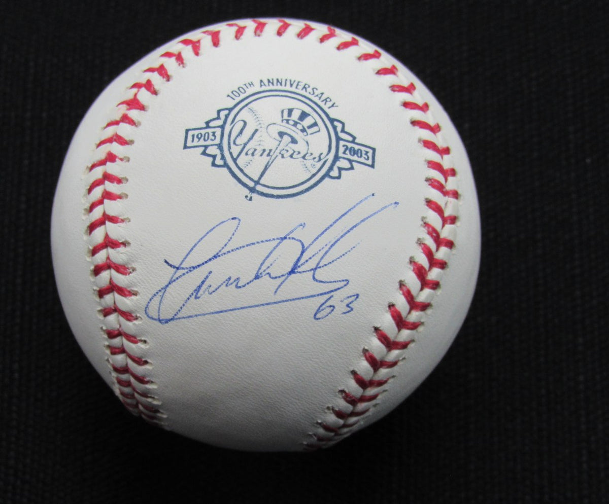 Jesus Montero Signed/Auto Yankees 100th OML Baseball STEINER Inscr 187154
