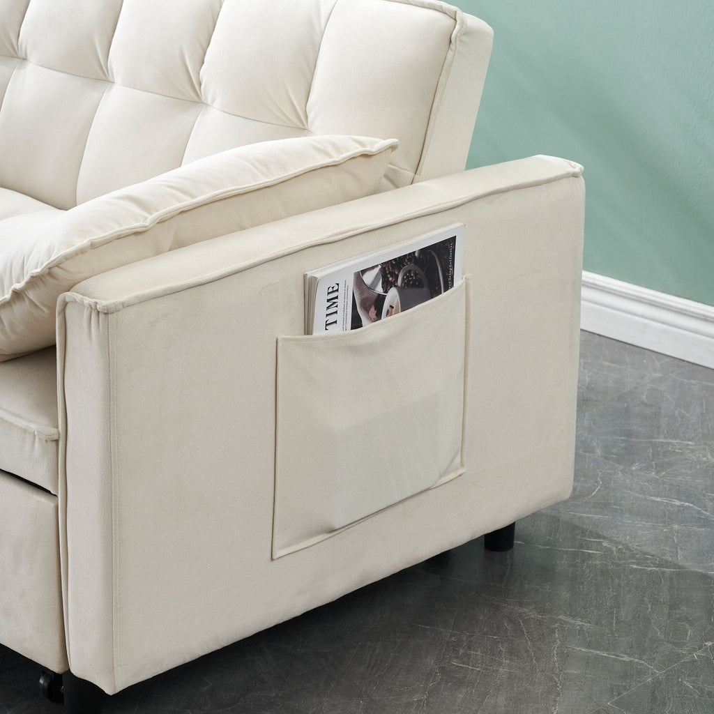 Sofa Bed With Pockets, 3 In 1 Convertible