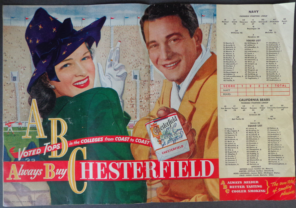 September 27, 1947 Navy vs California Vintage Football Game Program 190070
