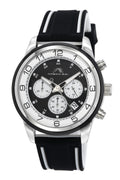 Arthur Men's Chronograph Black and White Silicone Watch