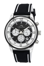 Arthur Men's Chronograph Black and White Silicone Watch