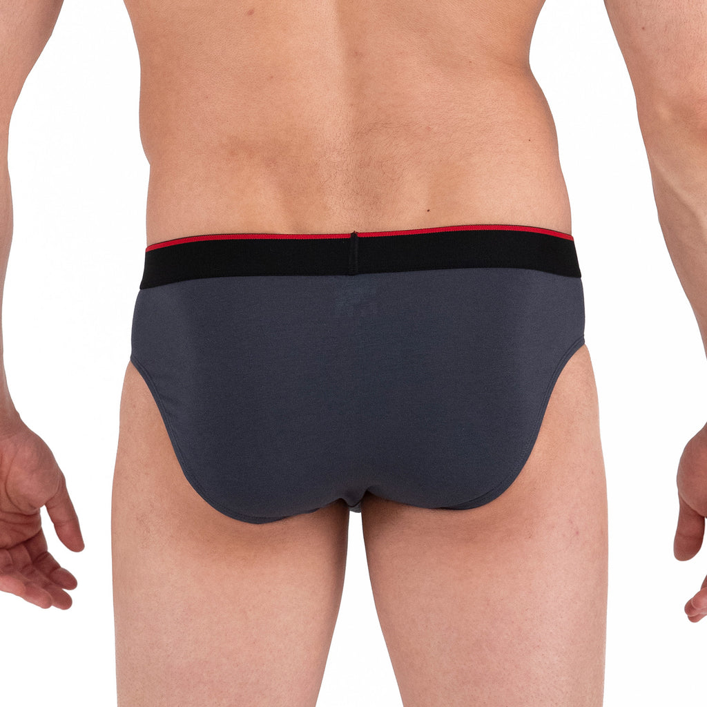 3 Pack Stretch Brief // Red + Gray + Black