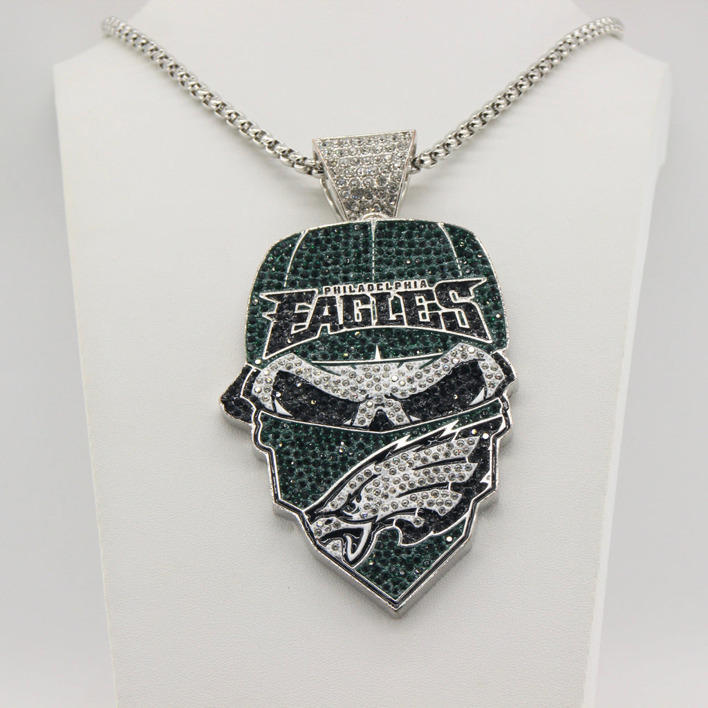 Newest Sports Team Logo Bandit Skull  Pendant Necklace – Iced Out Hip Hop Jewelry for True Fans