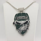 Newest Sports Team Logo Bandit Skull  Pendant Necklace – Iced Out Hip Hop Jewelry for True Fans