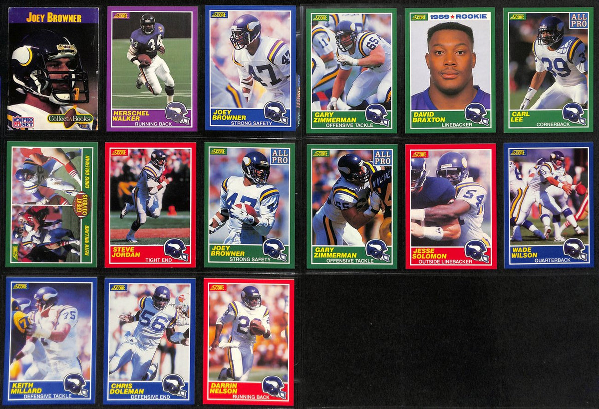 Lot of 14 Minnesota Vikings Late 80's/Early 90's Complete Team Sets 189281