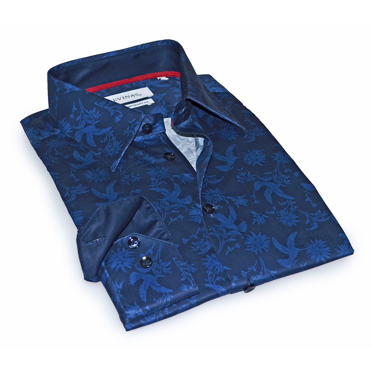 Contrast Collar & Cuff Button Up // Navy Nature + Solid Navy Trim