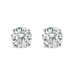 14K White Gold 2.00 Cttw Lab Grown Round Brilliant-Cut Diamond Classic 4-Prong Stud Earrings with Screw Backs (F-G color, VVS2-VS1 Clarity)