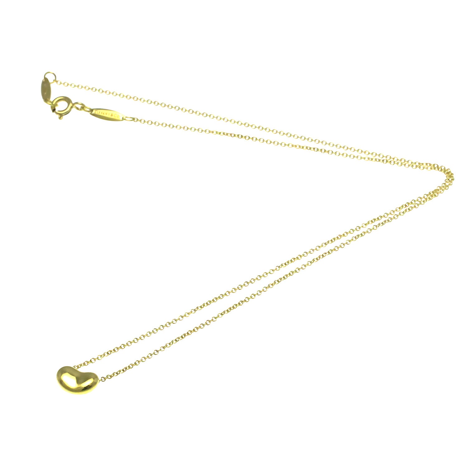 Tiffany & Co. // 18k Yellow Gold Bean Pendant Necklace // 15.94" // Store Display
