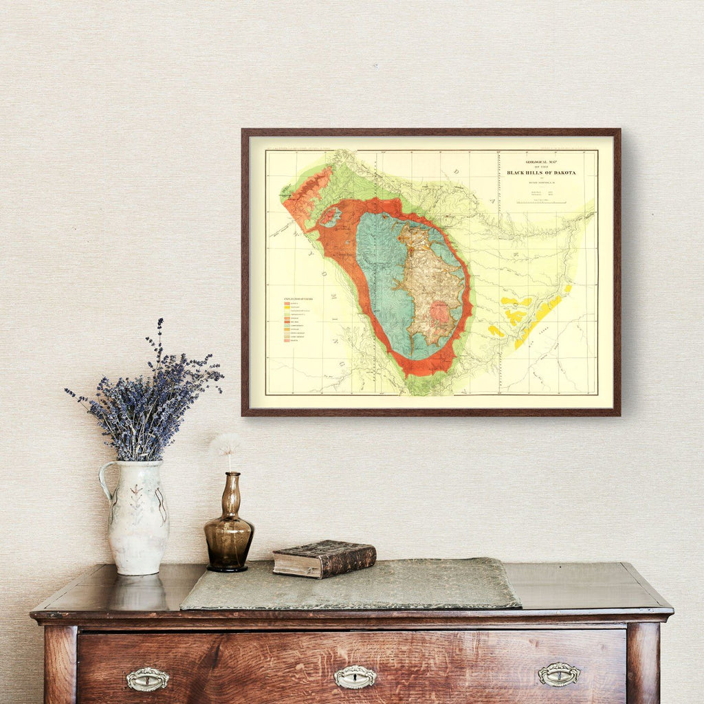 Old Geological Map of the Black Hills 1879