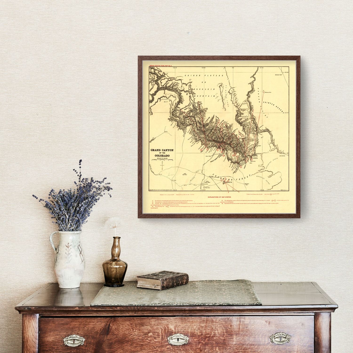 Vintage Map of the Grand Canyon 1904