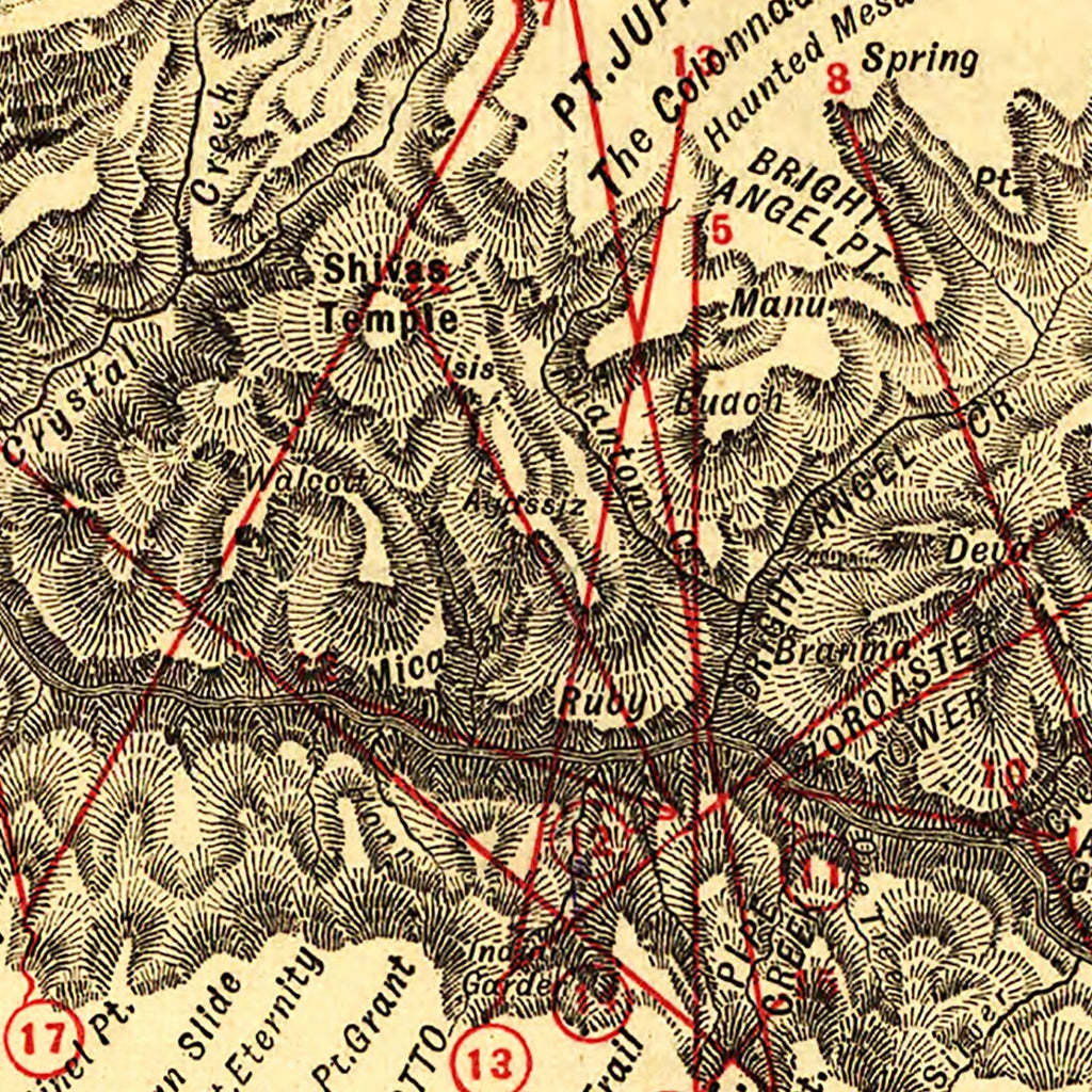 Vintage Map of the Grand Canyon 1904