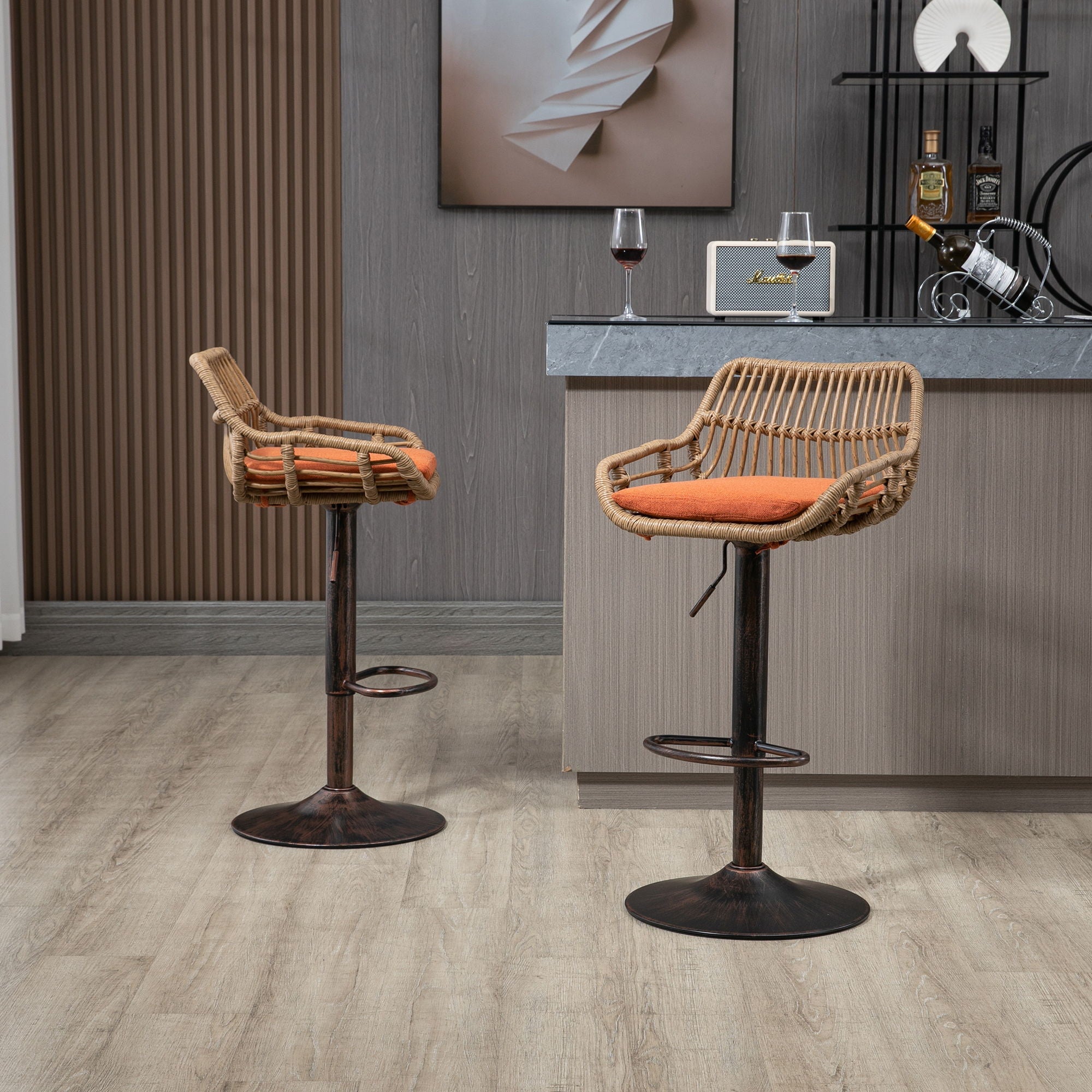 Modern Swivel Bar Stools Adjustable Counter Chairs