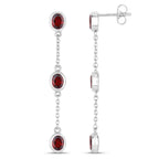 2.70 Carat Genuine Garnet .925 Sterling Silver Earrings