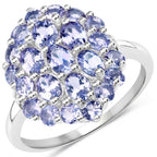 2.31 Carat Genuine Tanzanite .925 Sterling Silver Ring