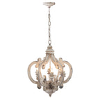 Farmhouse Chandelier, 6 Light Wood Chandelier Living Room Entryway