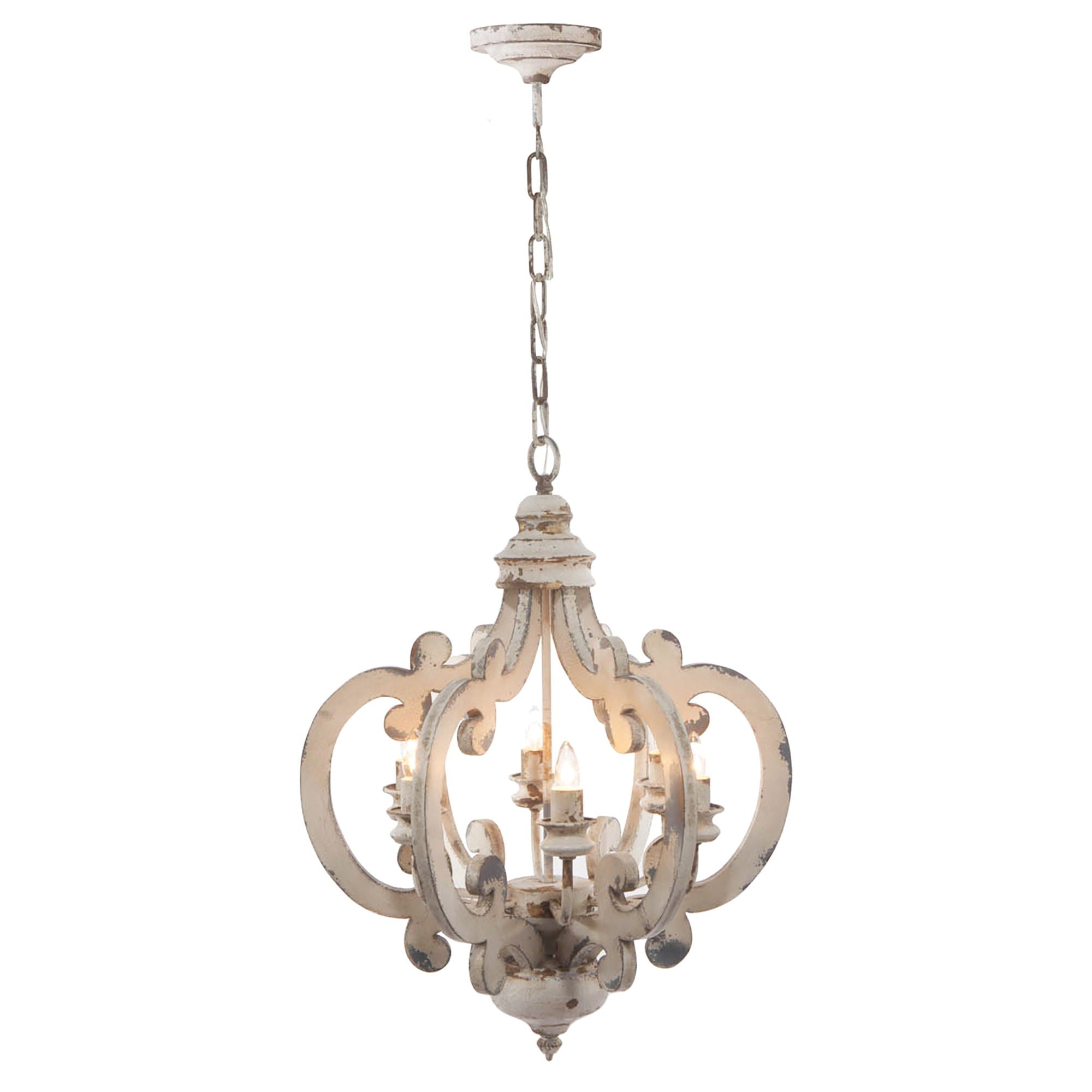 Farmhouse Chandelier, 6 Light Wood Chandelier Living Room Entryway