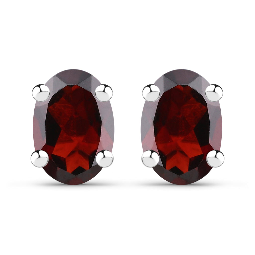 1.70 Carat Genuine Garnet .925 Sterling Silver Earrings