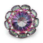 11.45 Carat Genuine Rainbow Quartz .925 Sterling Silver Ring