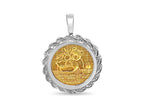 Fancy Solid White/Yellow/Rose Gold Handmade Coin Pendant , Chinese Panda Bear Coin ,