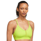 Nike Indy Mesh Inset Sports Bra in Atomic Green/White, Size X-Small