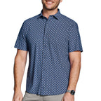 XC+ Motion Short-Sleeve Print Knit Shirt // Navy Petal