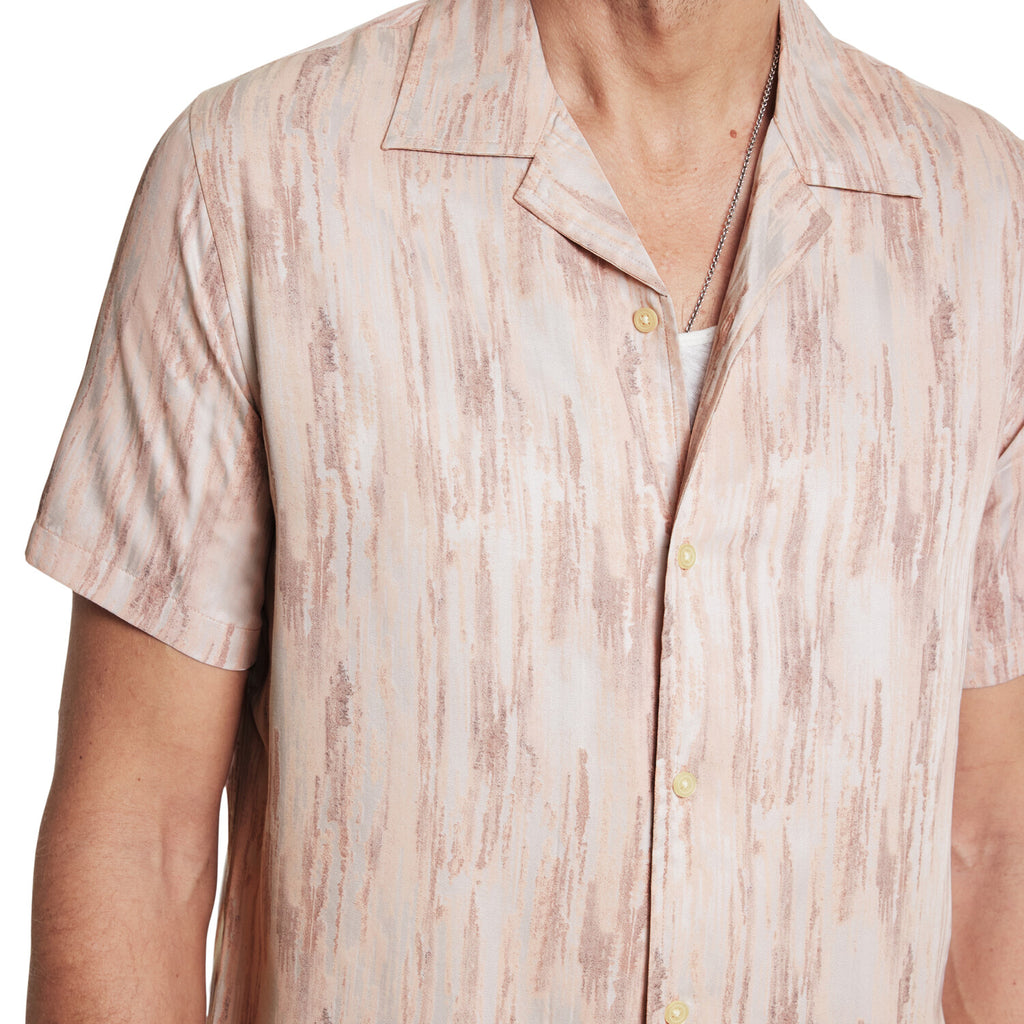 Dan // Camp Collar Shirt in Print // Grapefruit