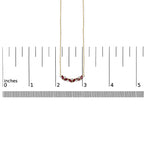 14K Yellow Gold Red Ruby and Diamond Trio Bar Line Necklace (I-J Color, SI2-I1 Clarity) - 18 inch