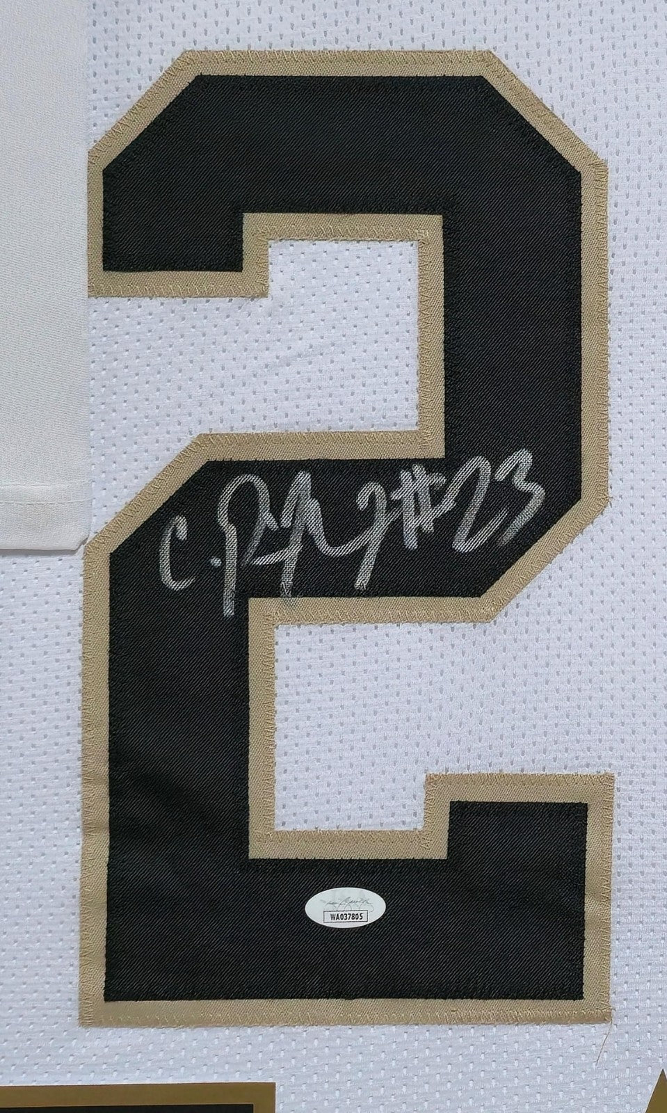 Framed New Orleans Saints Pierre Thomas Autographed Signed Jersey Jsa Coa