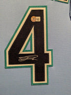 Suede Framed Seattle Mariners Julio Rodriguez Autographed Signed Jersey Beckett