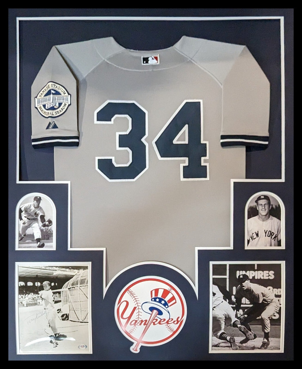 Framed New York Yankees Tony Kubek Jersey Display With Signed 8X10