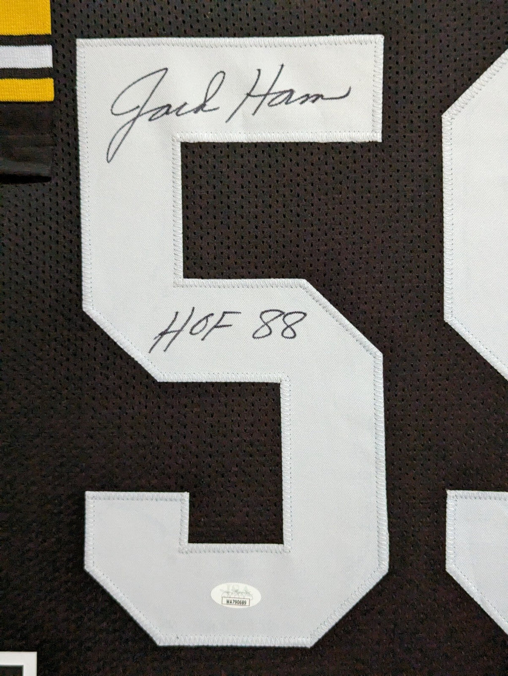 Framed Jack Ham Autographed Signed Insc Pittsburgh Steelers Stat Jersey Jsa Coa
