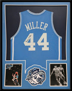 Framed Unc Tar Heels Larry Miller Autographed Signed Jersey Jsa Coa