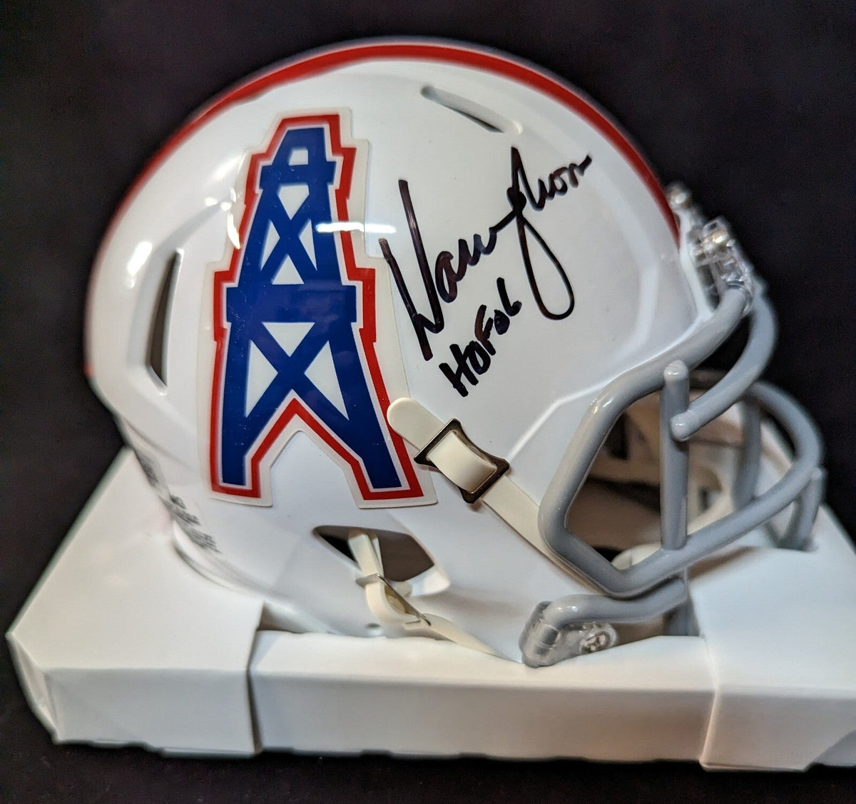Warren Moon Autographed Signed Houston Oilers Speed Mini Helmet Beckett Holo