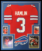 Framed Buffalo Damar Hamlin Autographed Signed Jersey Beckett Holo