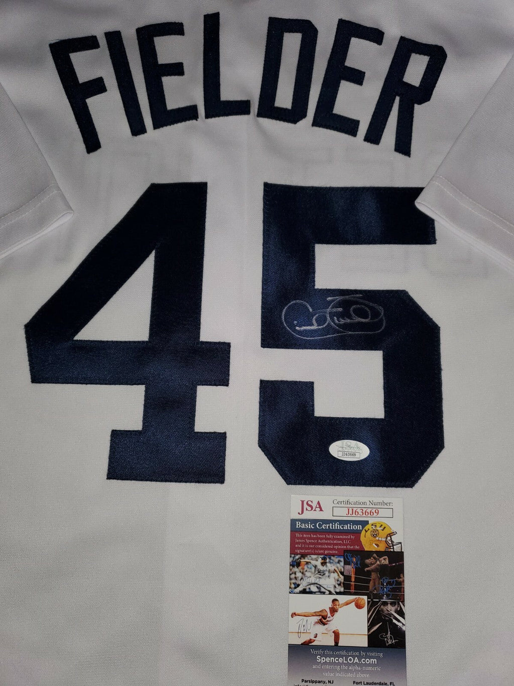 Detroit Tigers Cecil Fielder Autographed Signed Jersey Jsa Coa