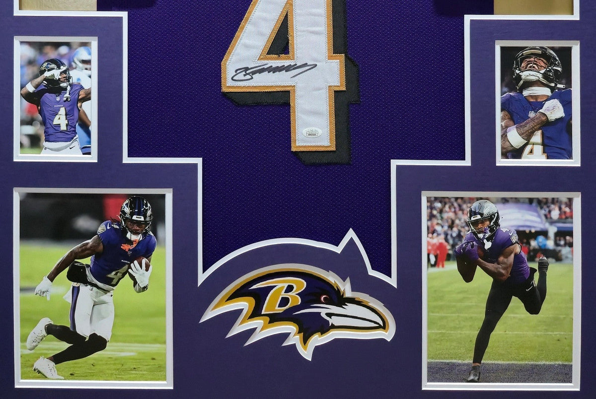 Framed Baltimore Ravens Zay Flowers Autographed Signed Jersey Jsa Coa